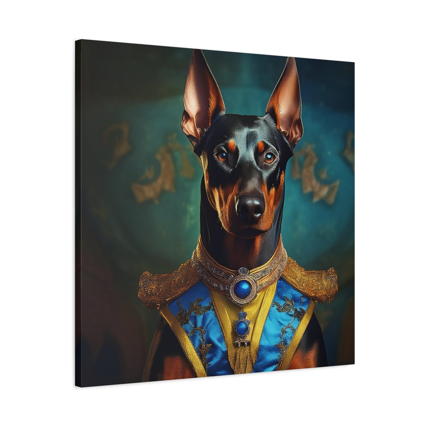 Doberman Pinscher Renaissance Pet Portrait on Canvas | wall art | wall print | Dog Art