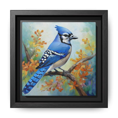 Blue Jay Bird Oil Painting Framed Canvas for Bird Lovers Home Decor, Indoor Wall Art, Wall Print, Bird Art, Living Room Wall Art