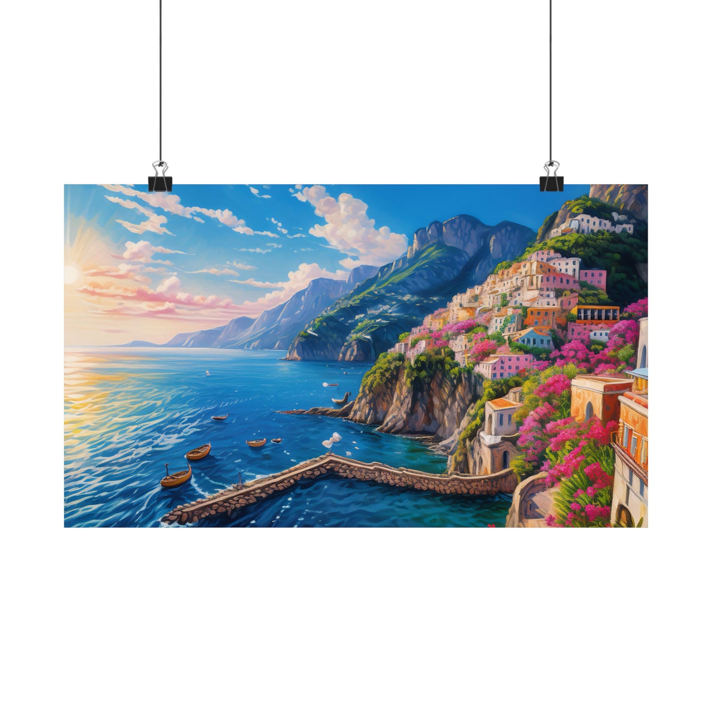 Amalfi Coast Italy Coastal Print | Style 4 | Wall Art | Wall Print