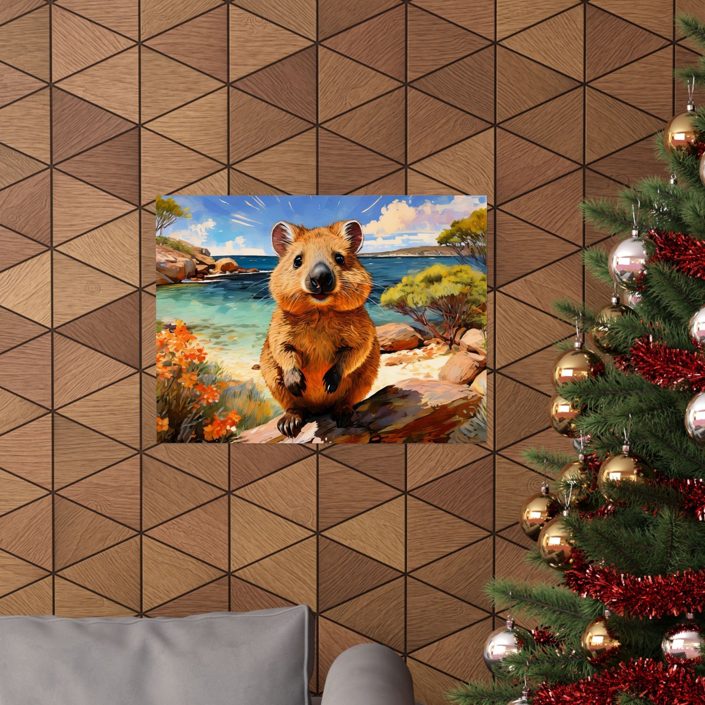 Quokkas at Rottnest Island Western Australia Print |  Unique Painting Print | Style 1 | Wall Art | Wall Print