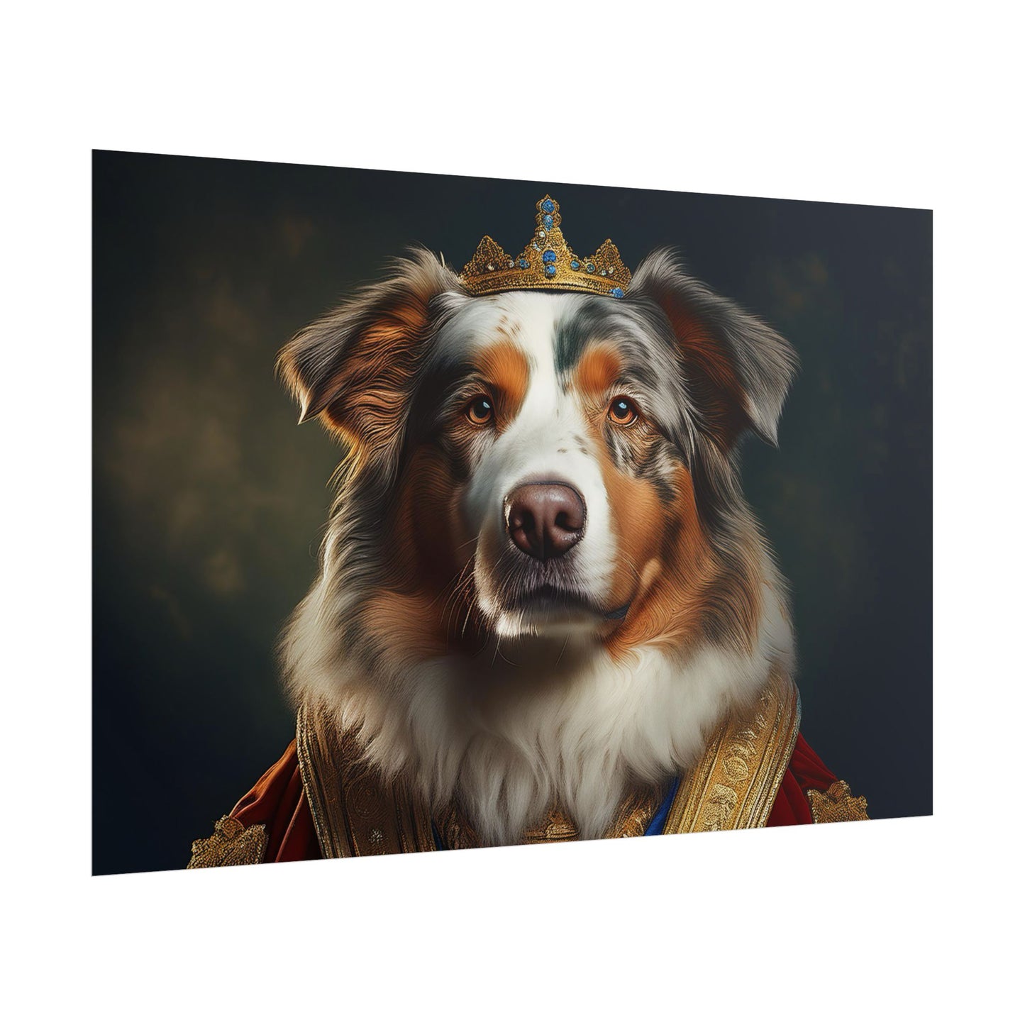 Australian Shepherd Dog Renaissance Pet Portrait Print | Wall Art | Wall Print