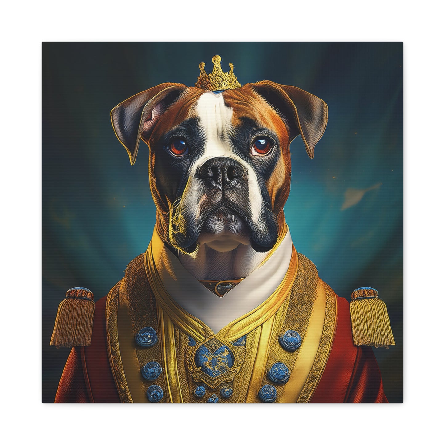 Boxer Renaissance Pet Portrait  on Canvas, wall art, wall print, dog portrait, dog art