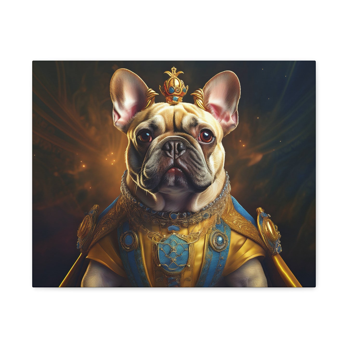 French Bulldog Renaissance Pet Portrait on Canvas | Wall Print | Wall Art | Dog Art