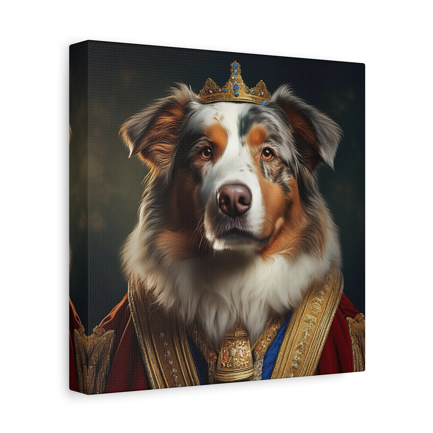 Australian Shepherd Pet Portrait Renaissance - Canvas, wall art, wall print, dog art, dog print