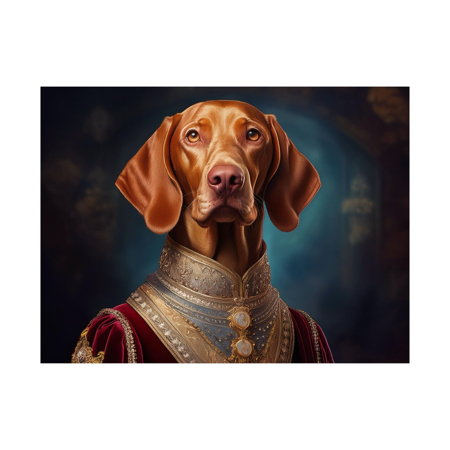 Vizsla Renaissance Pet Portrait Print,  Art Print, Wall Decor,  Animal Print, Dog Wall Art, Wall print, wall art, dog art