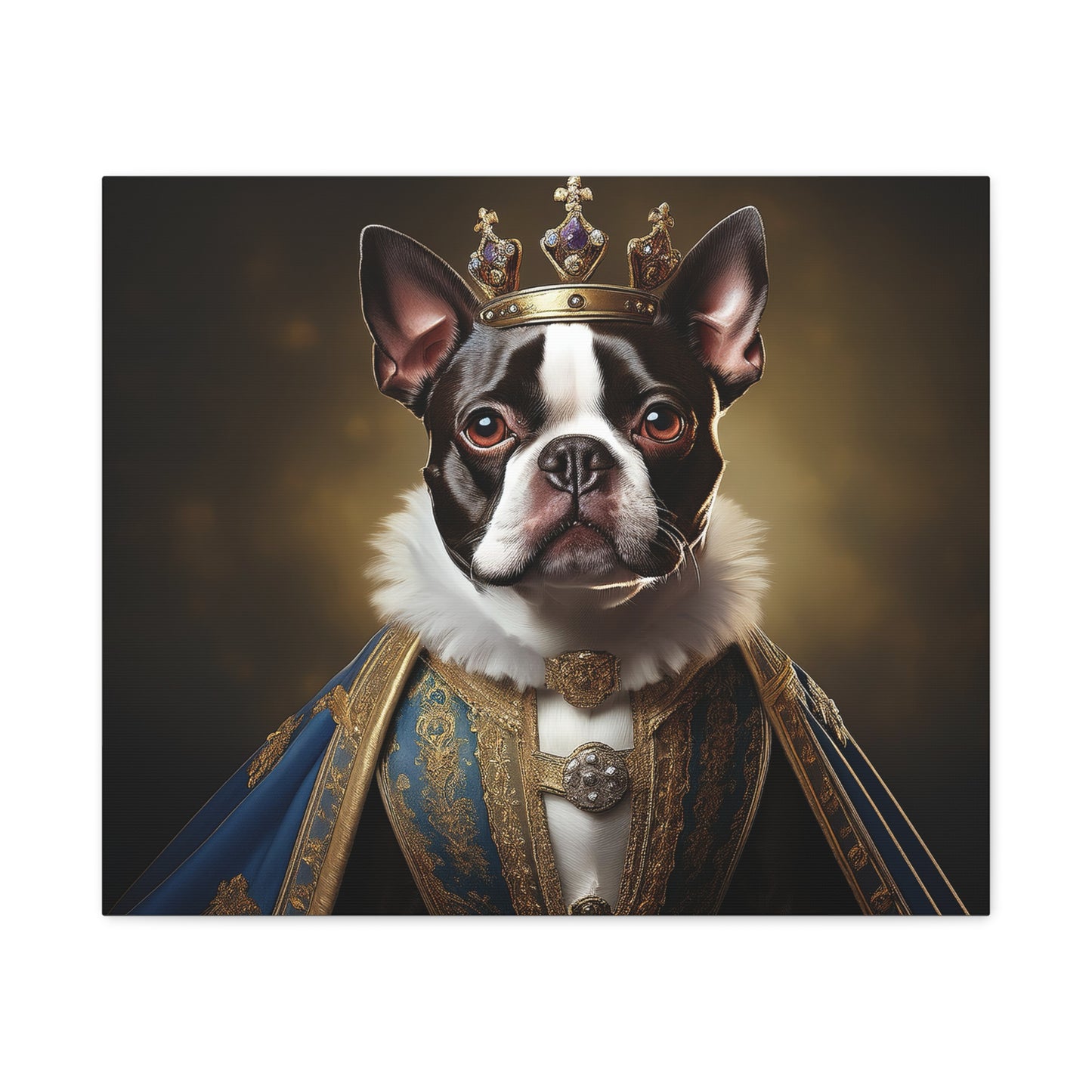 Boston Terrier Renaissance Pet Portrait on Canvas, wall print, wall art, dog portrait, dog art