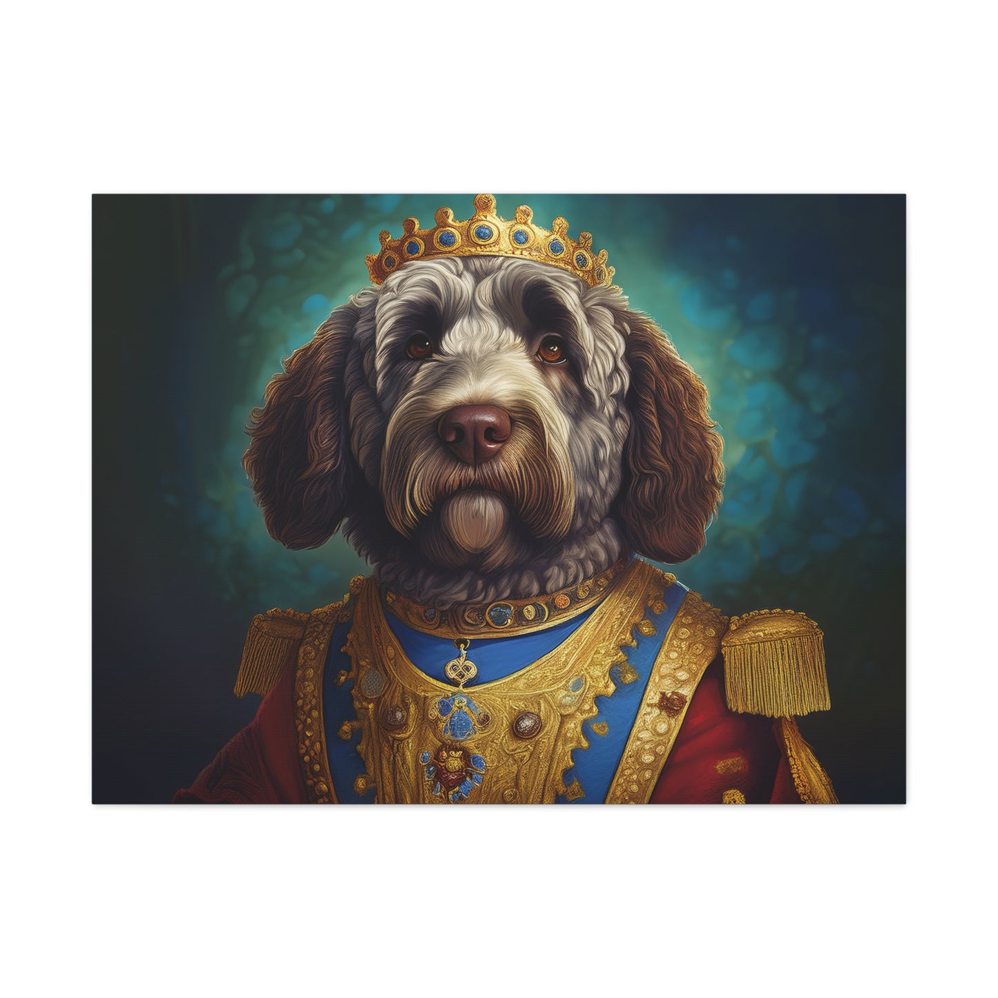 Portuguese Water Dog Renaissance Pet Portrait on Canvas | wall art | wall print