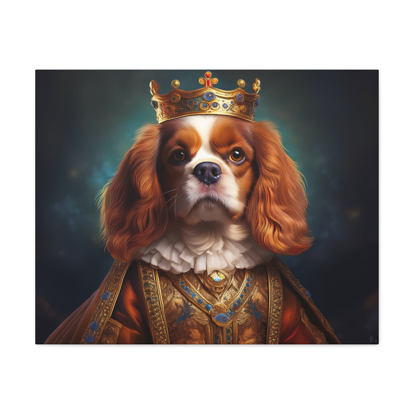 Cavalier King Charles Spaniel Renaissance Pet Portrait on Canvas | Wall art | wall print