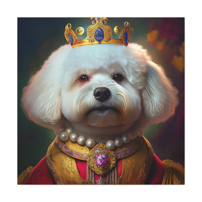 Bichon Frise Renaissance Pet Portrait on Canvas | Wall art | wall print | Dog Art