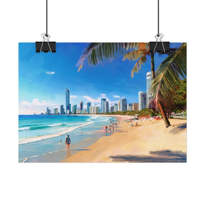 Surfers Paradise Beach Australia Coastal Print | Style 1 | Wall Art | Wall Print