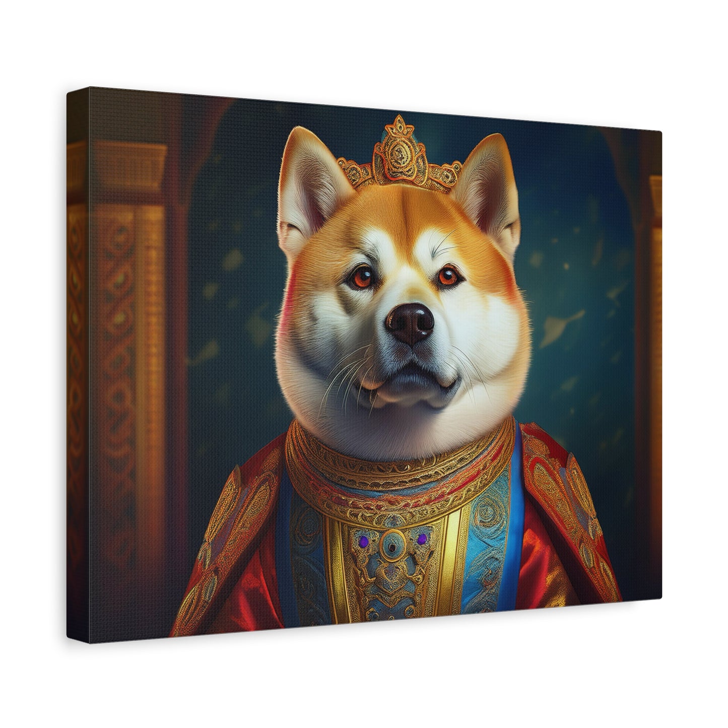 Shiba Renaissance Pet Portrait on Canvas, wall art, wall print, dog portrait, dog art