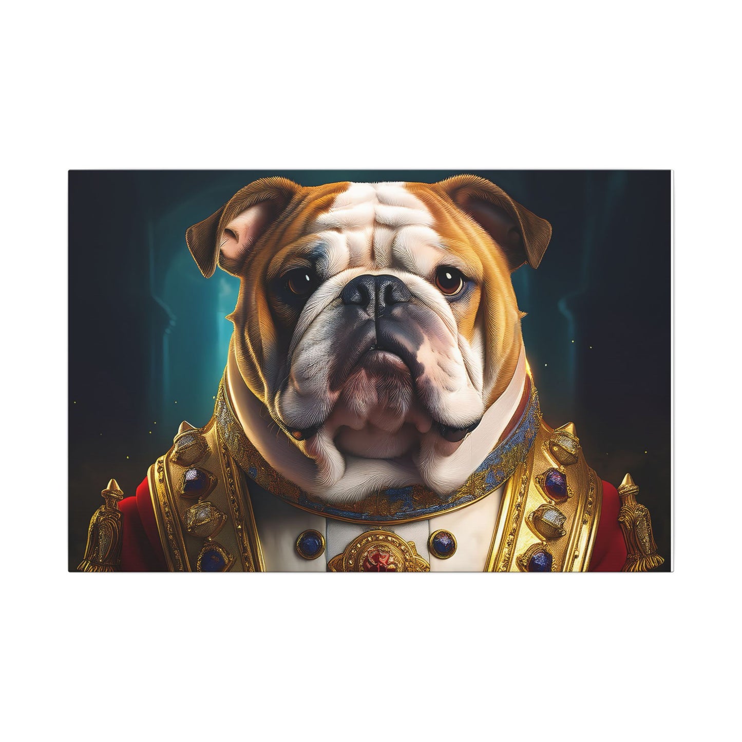 English Bulldog Pet Portrait Renaissance - Canvas, wall art, wall print, dog portrait, dog art