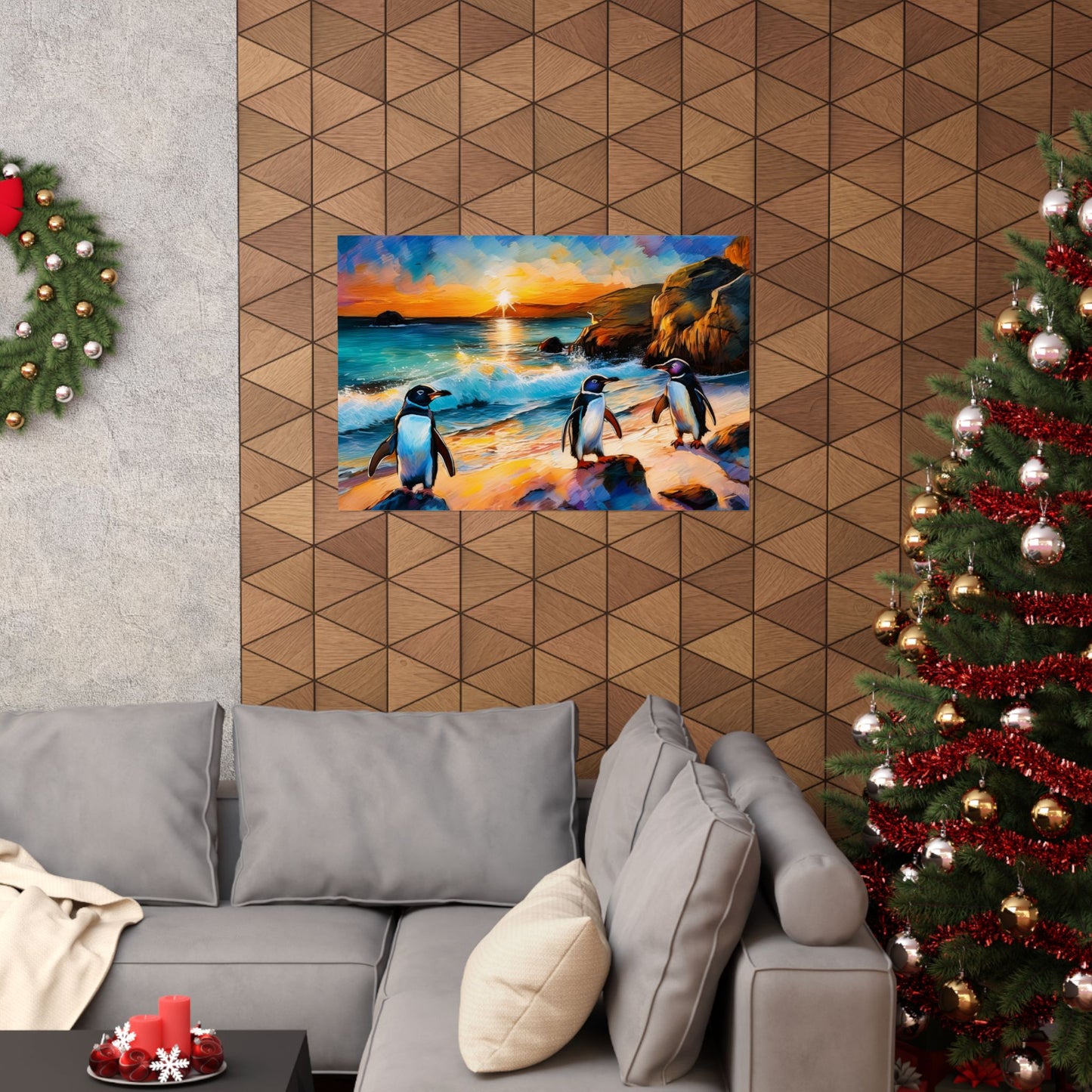 Philip Island Little Penguins Australia Wall Art | Vibrant Wall Print | Unique Painting Print | Style 1 | Wall Art | Wall Print
