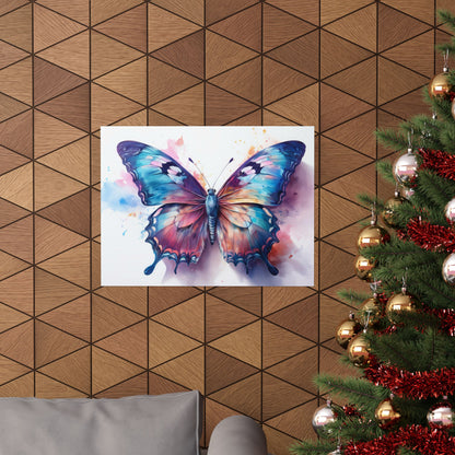 Teal, Blue & Purple Butterfly Alcohol Ink Wall Art |  Butterfly wall art | Wall Art | Wall Print