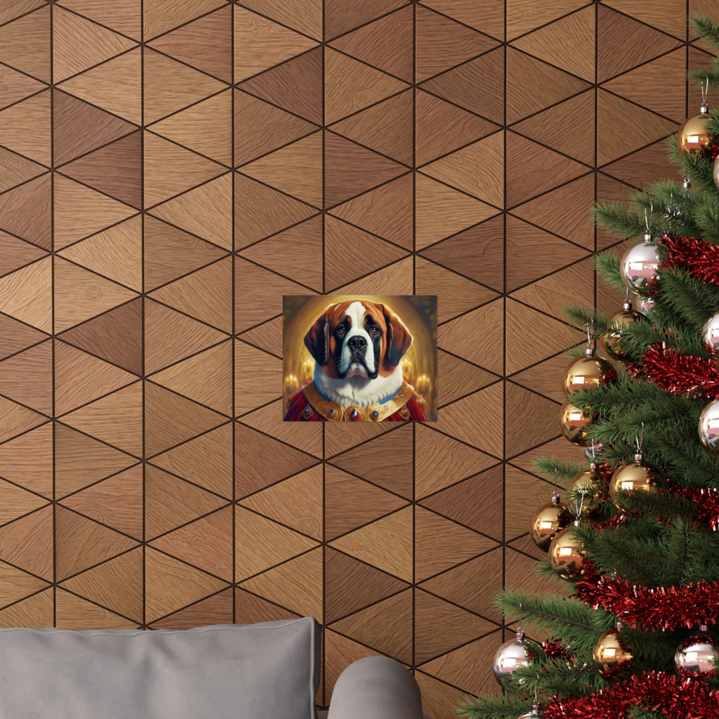 St Bernard Renaissance Pet Portrait Print | Unique Dog Art | Wall Art | Wall Print