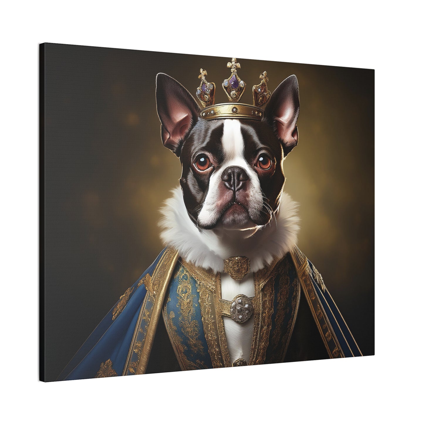 Boston Terrier Renaissance Pet Portrait on Canvas, wall print, wall art, dog portrait, dog art
