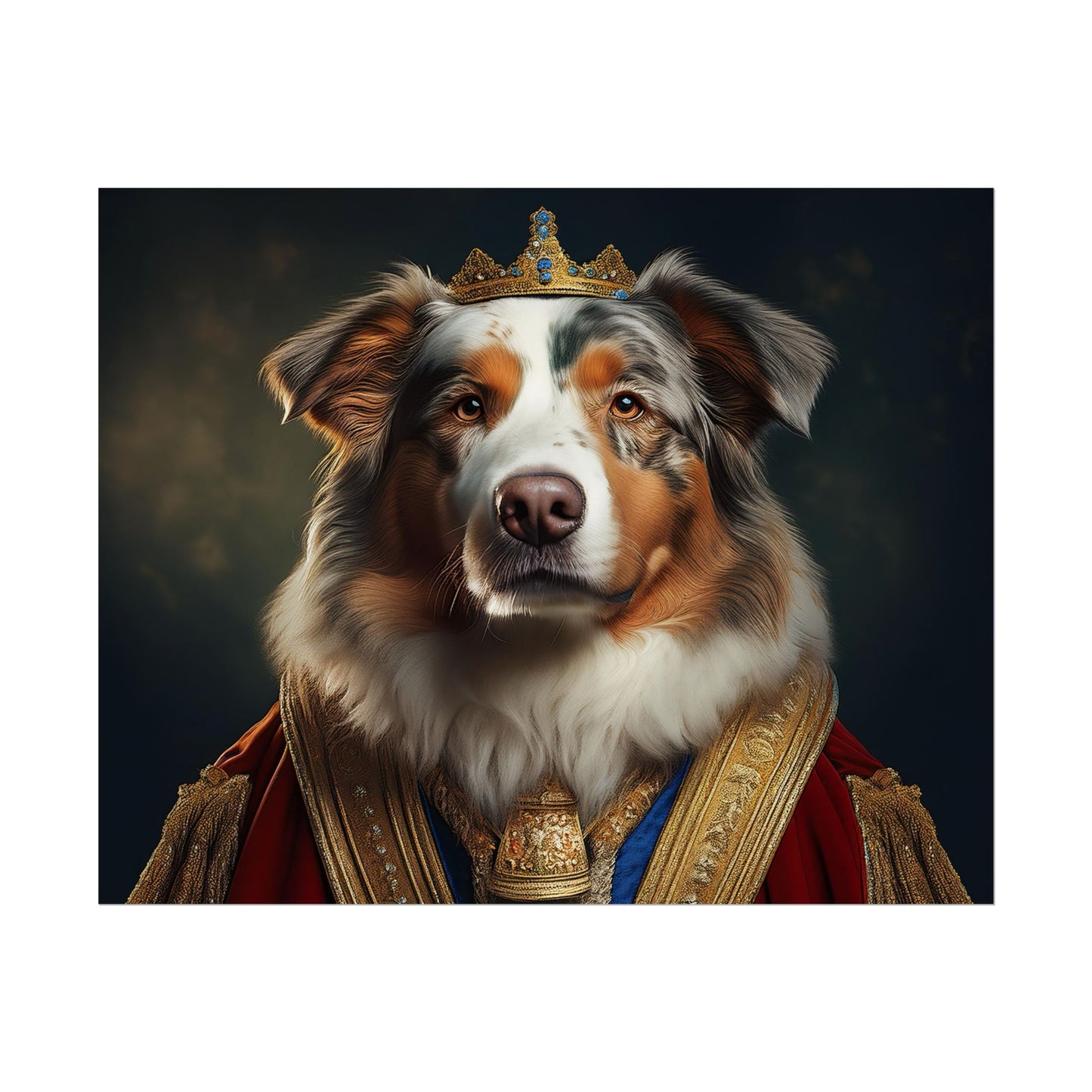 Australian Shepherd Dog Renaissance Pet Portrait Print | Wall Art | Wall Print