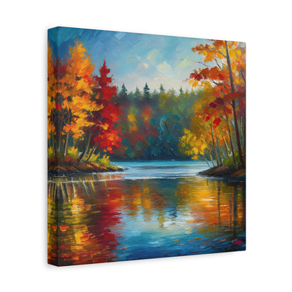 Fall Leaves on the Lake on Canvas | wall art |  wall print