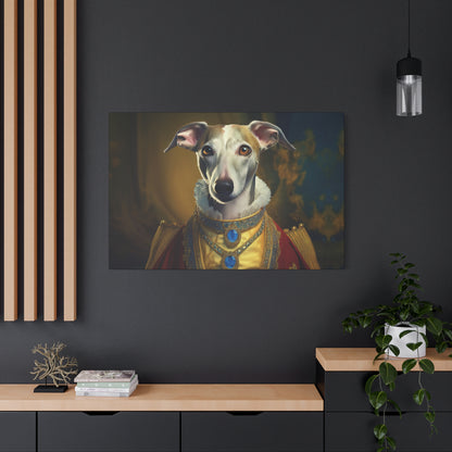 Whippet Renaissance Pet Portrait  Print - Canvas, wall art, wall print, dog portrait, dog art