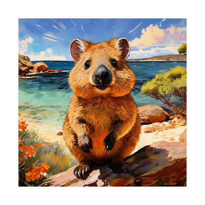Quokkas at Rottnest Island Western Australia Print |  Unique Painting Print | Style 1 | Wall Art | Wall Print
