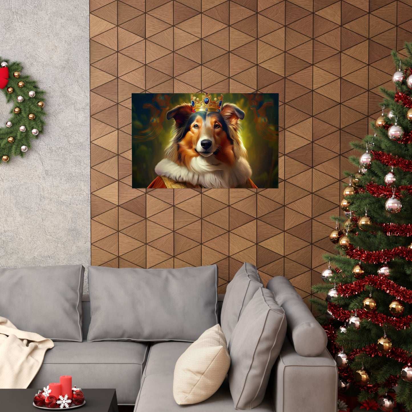 Collie Dog Renaissance Pet Portrait Print | Wall Art | Wall Print | Dog Art