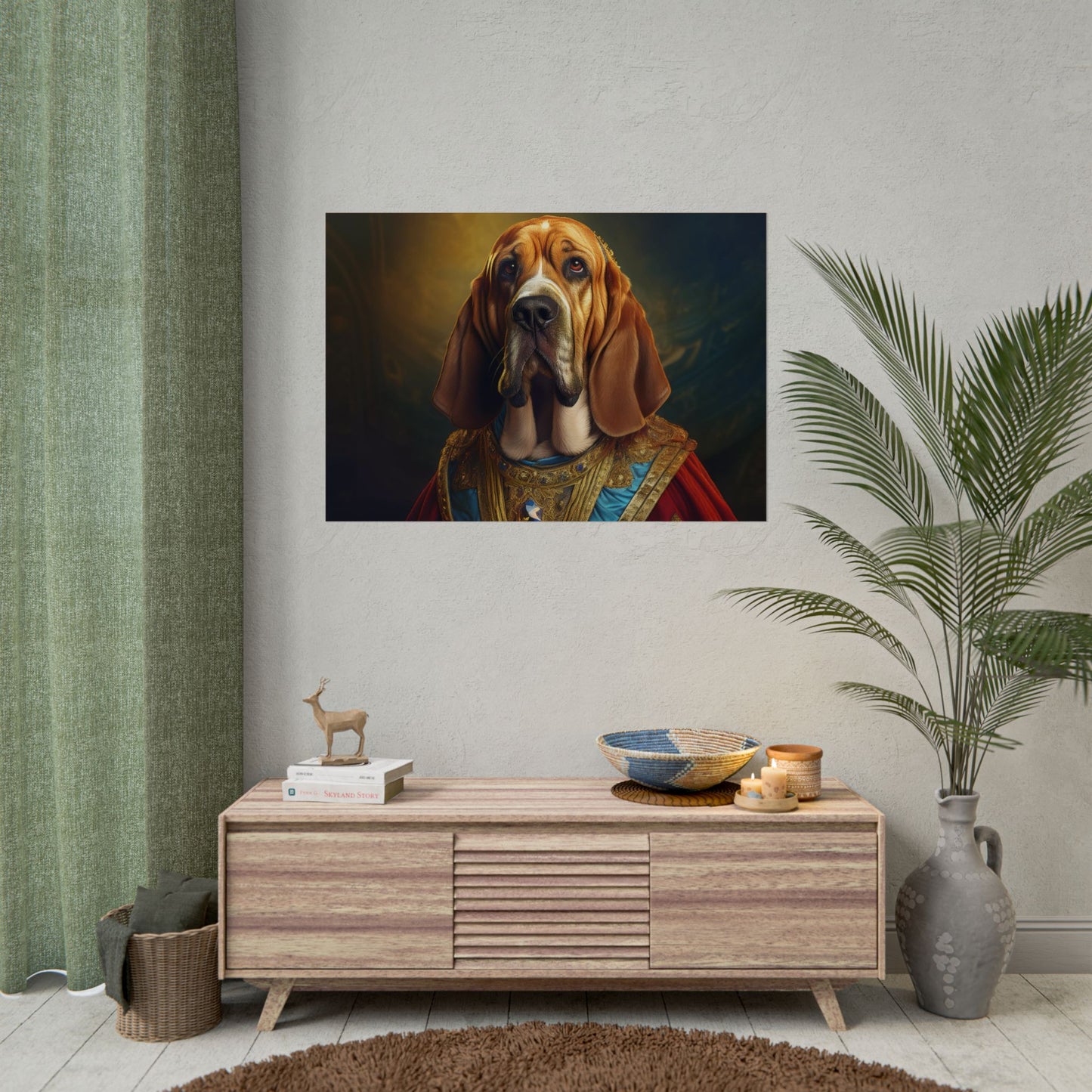 Bloodhound Renaissance Dog Portrait Art Print, Wall Decor Gift, Animal Lover Home Decor, Dog Wall Art