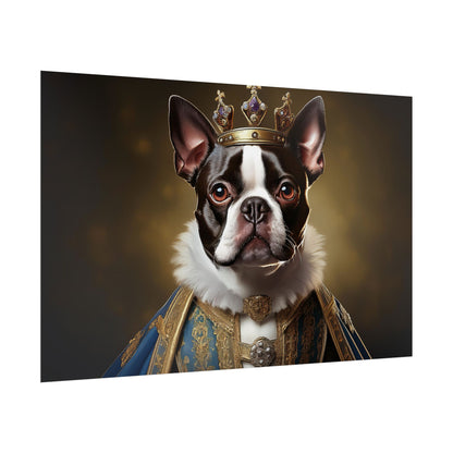 Boston Terrier Renaissance Dog Portrait Art Print, Wall Decor Gift, Animal Lover Home Decor, Dog Wall Art