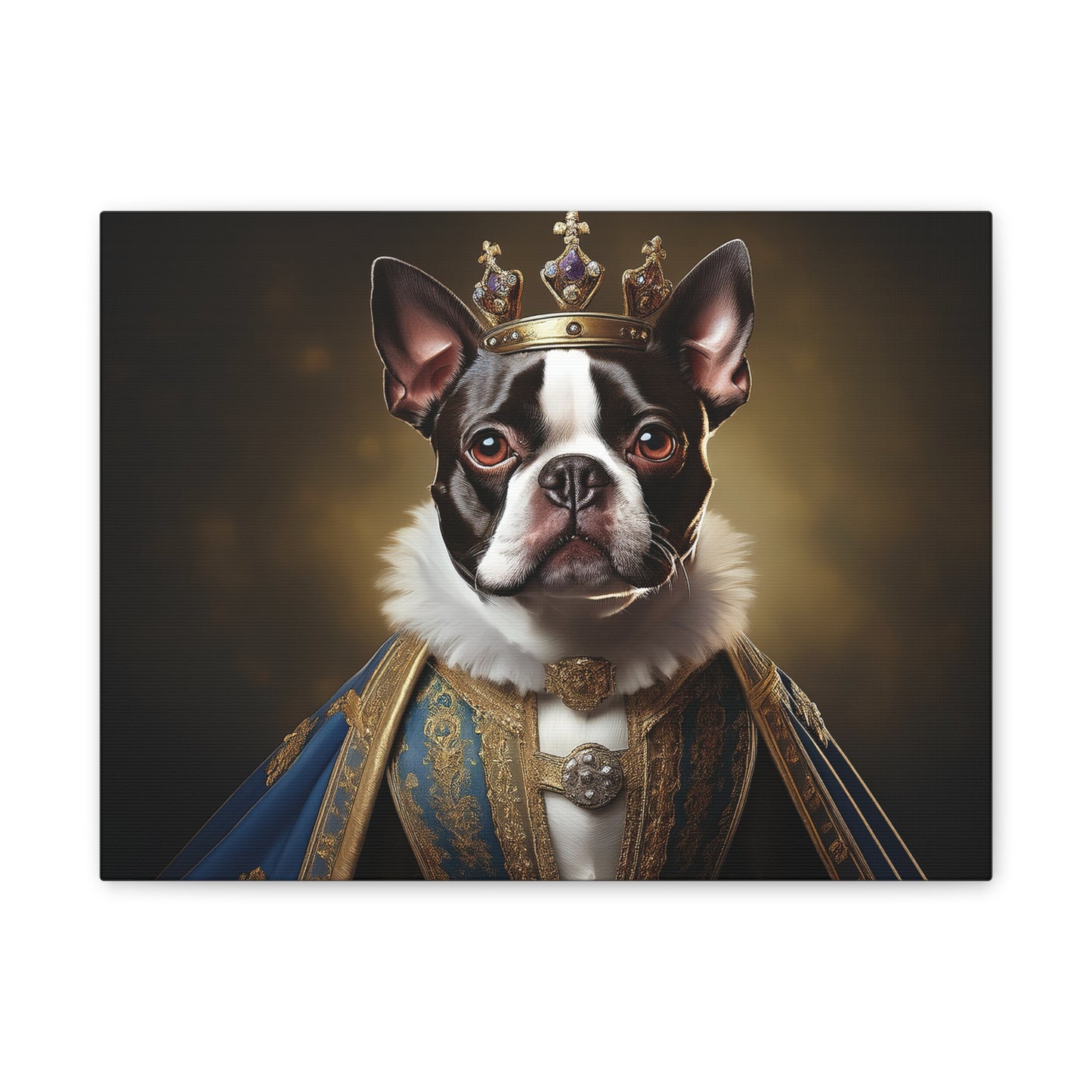 Boston Terrier Renaissance Pet Portrait on Canvas, wall print, wall art, dog portrait, dog art