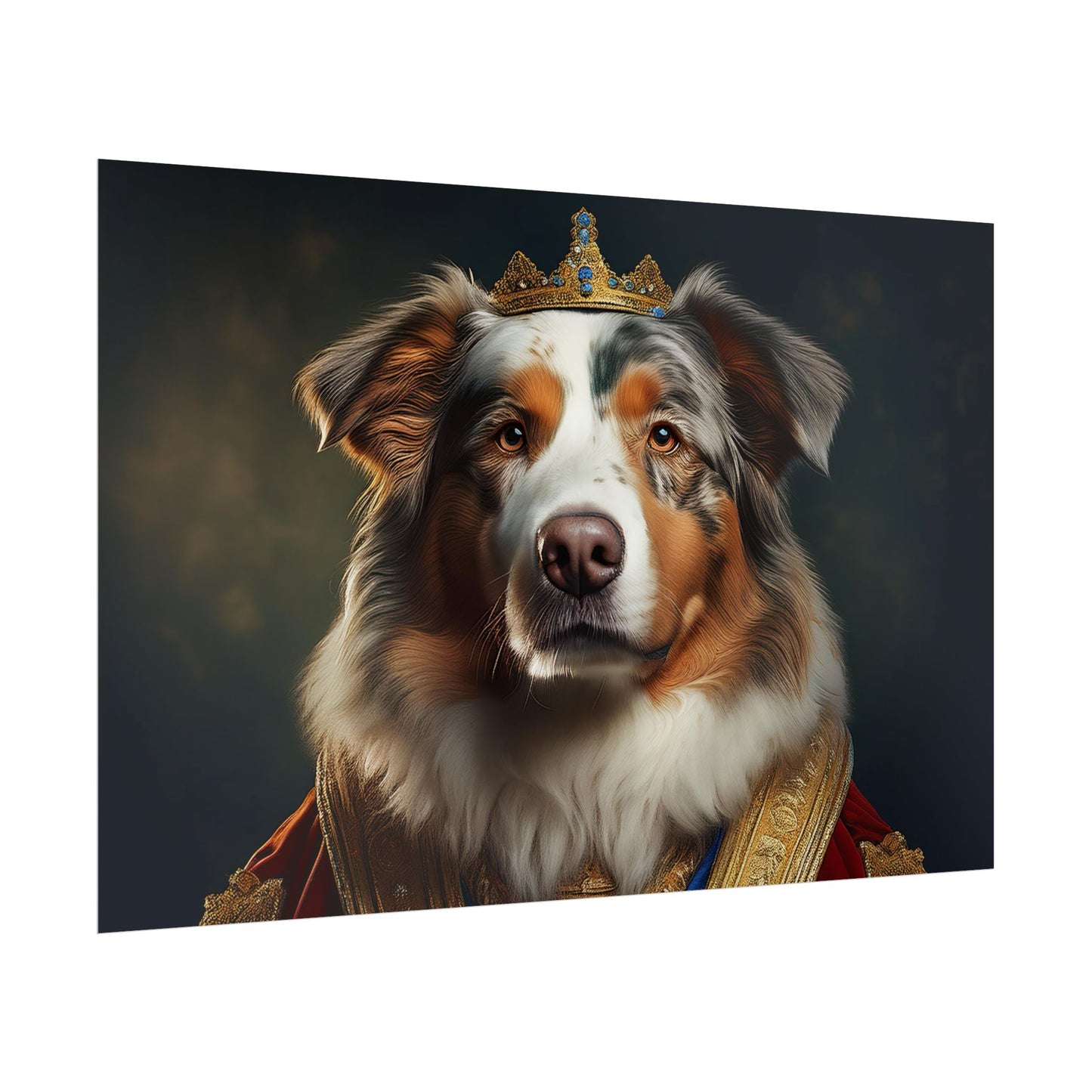 Australian Shepherd Dog Renaissance Pet Portrait Print | Wall Art | Wall Print