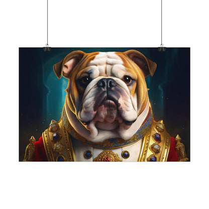 English Bulldog Renaissance  Dog Pet Portrait Print | Wall Art | Wall Print