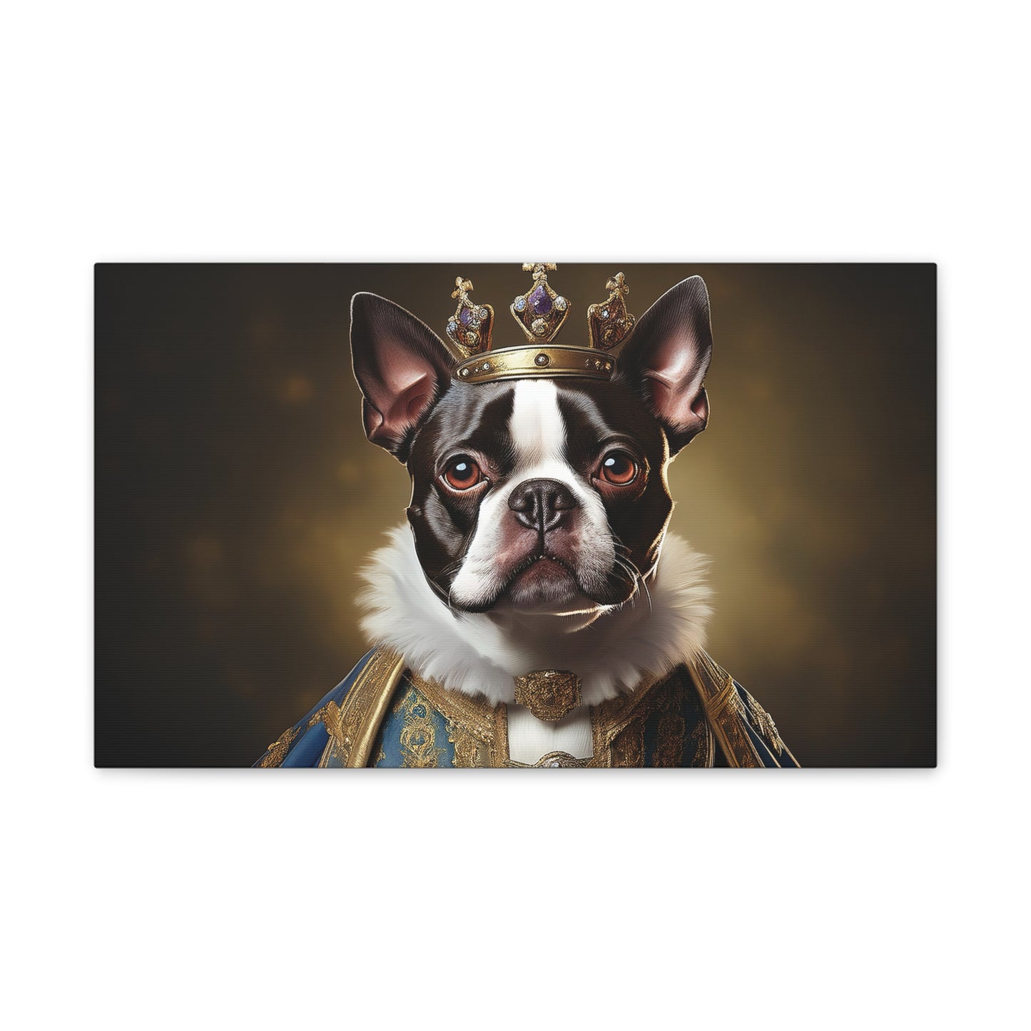 Boston Terrier Renaissance Pet Portrait on Canvas, wall print, wall art, dog portrait, dog art