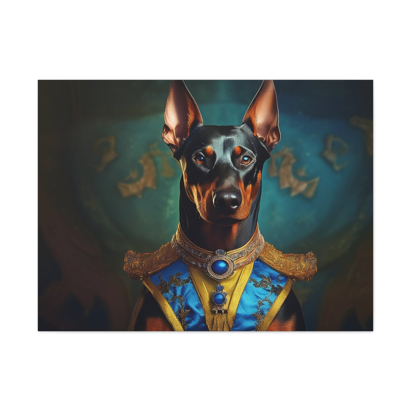 Doberman Pinscher Renaissance Pet Portrait on Canvas | wall art | wall print | Dog Art