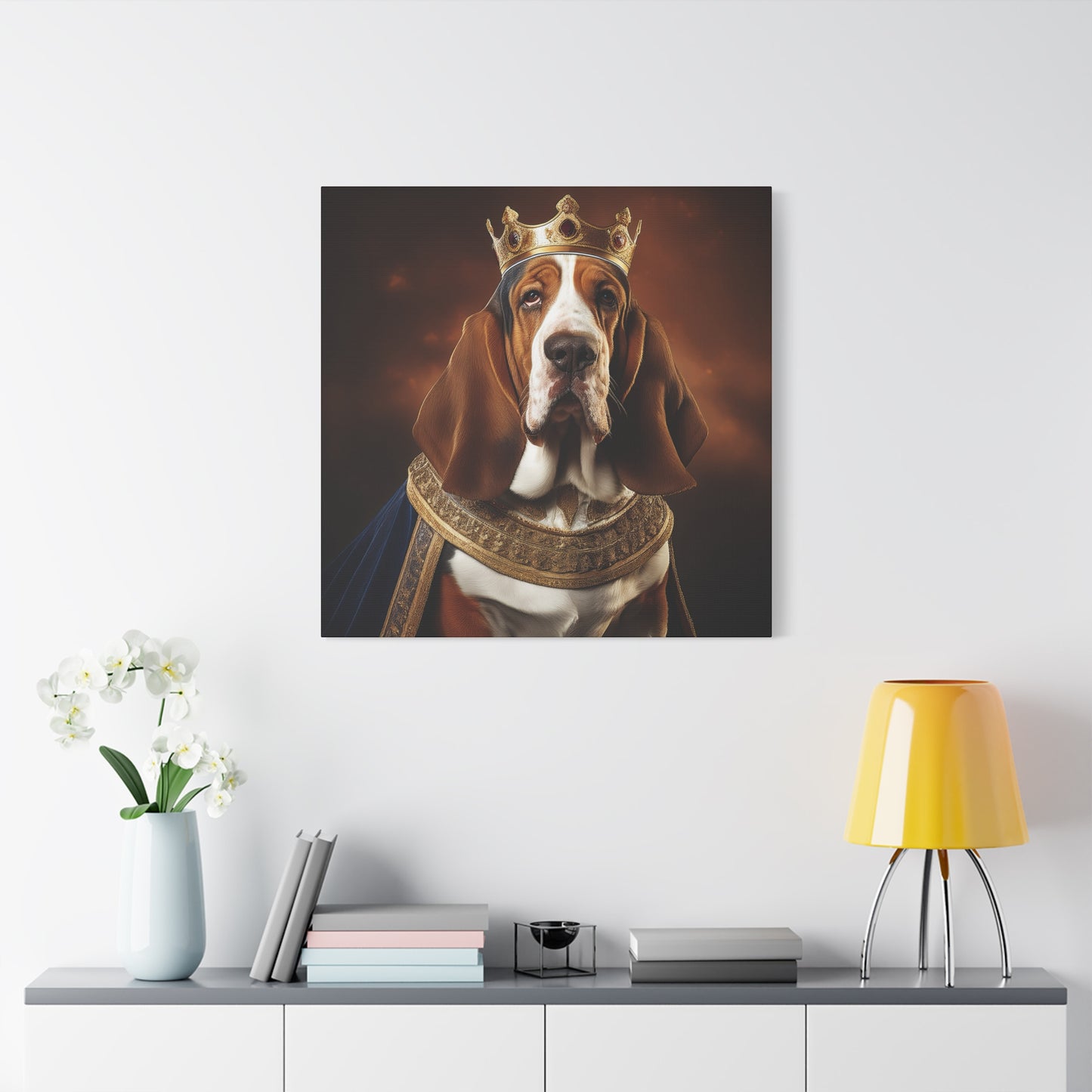 Bassett Hound Renaissance Pet Portrait on Canvas | Wall art | wall print | Dog Art
