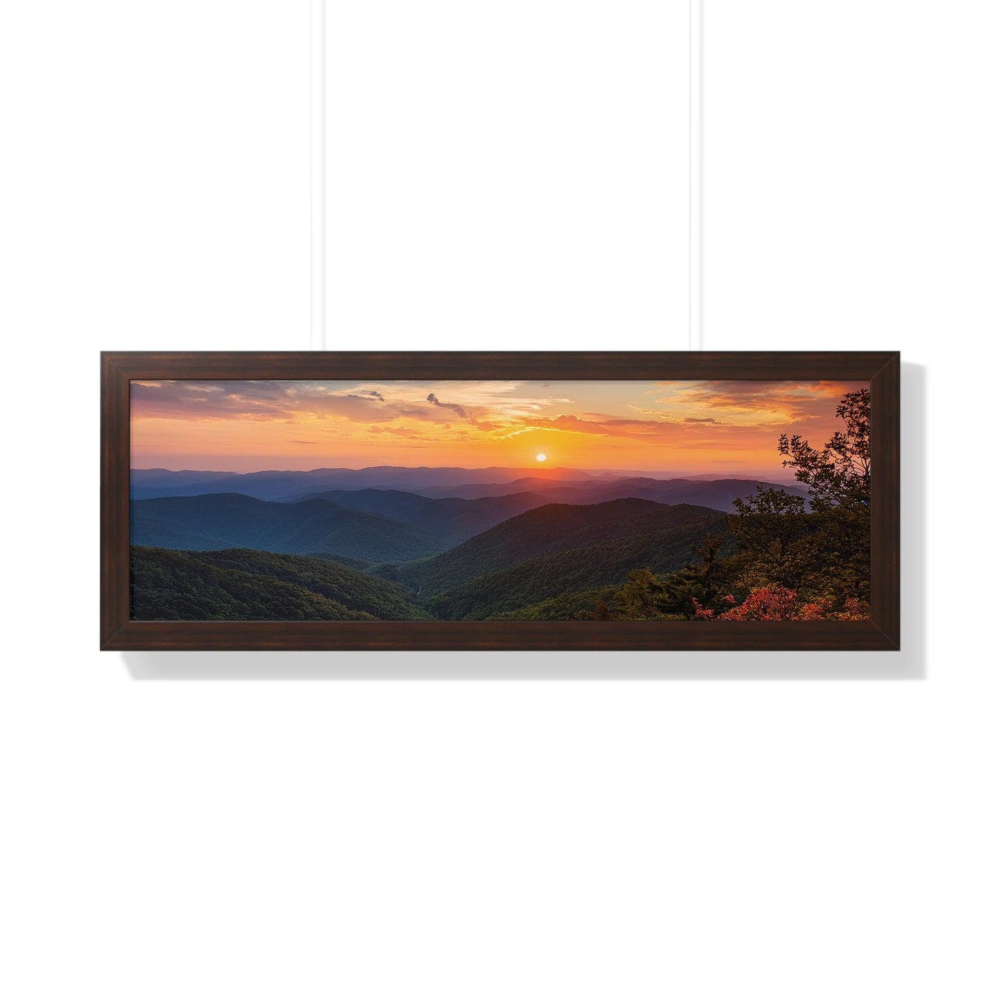 Sunset over Blue Ridge Mountains Fall Landscape Framed Print