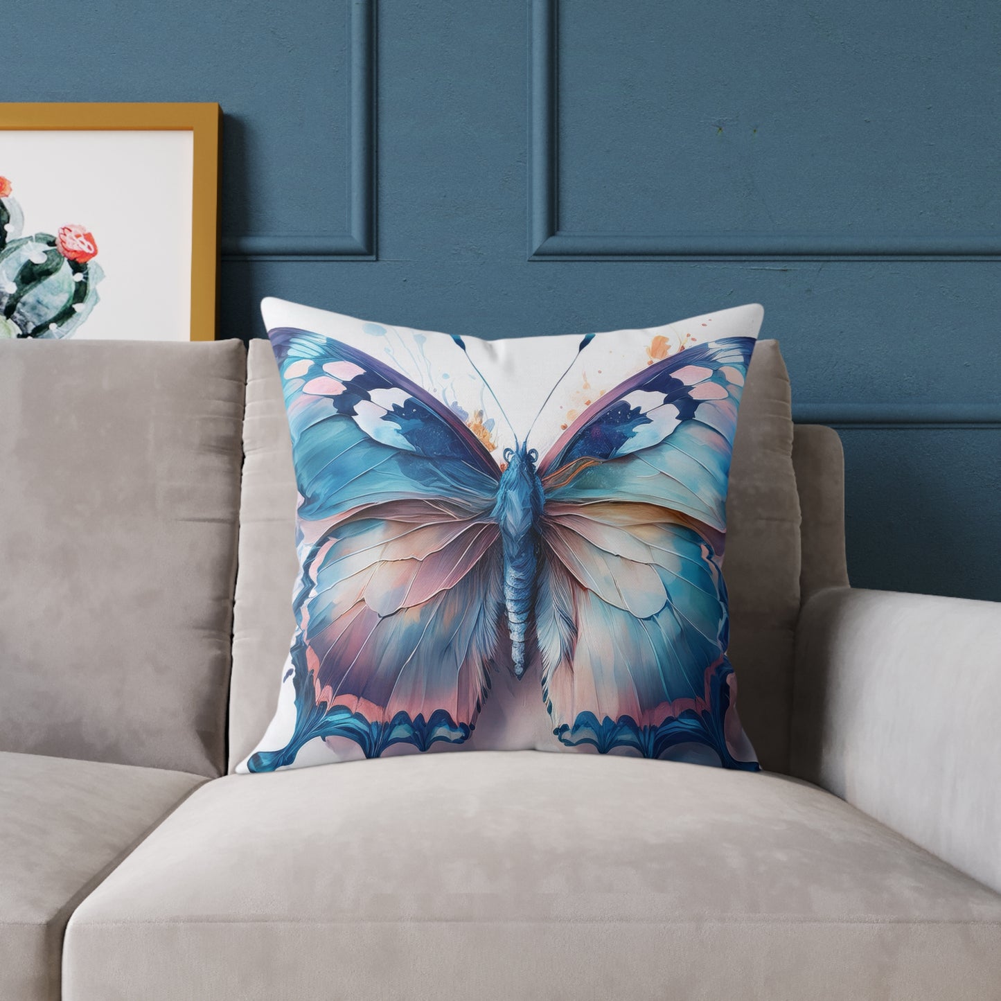 Butterfly Art Throw Pillow, Inspirational Home Decor, Gift for Nature Lovers, Cozy Living Room Accent, Spring Decor, Butterfly Lovers