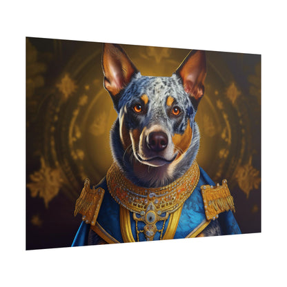 Australian Cattle Dog Renaissance Dog Portrait Wall Art | Art Print | Wall Decor Gift, Animal Lover Home Decor, Dog Wall Art