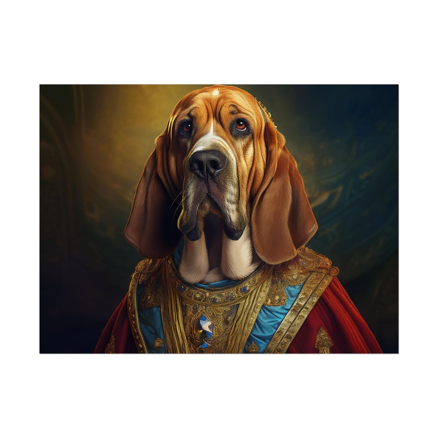 Bloodhound Renaissance Dog Portrait Art Print, Wall Decor Gift, Animal Lover Home Decor, Dog Wall Art