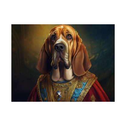 Bloodhound Renaissance Dog Portrait Art Print, Wall Decor Gift, Animal Lover Home Decor, Dog Wall Art
