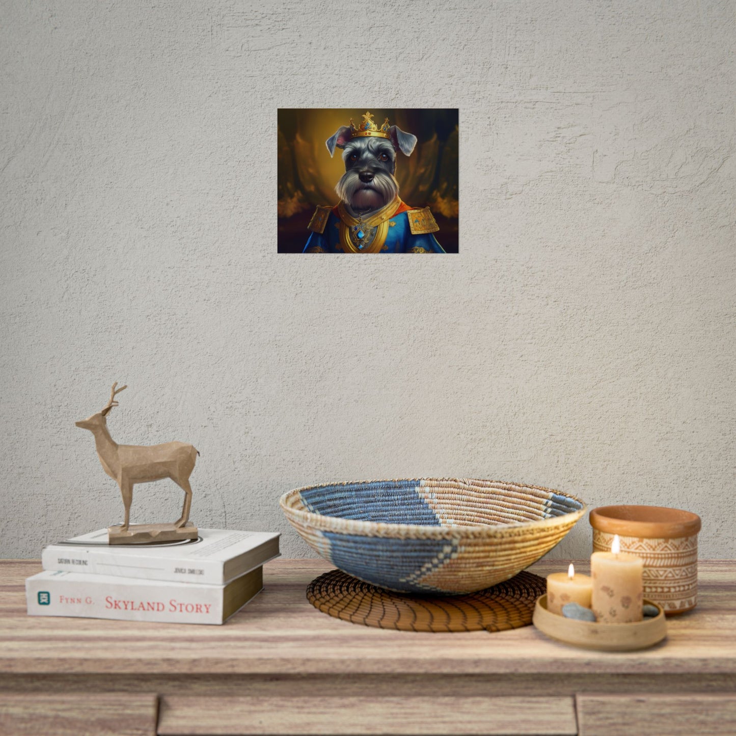Miniature Schnauzer Dog Renaissance Pet Portrait Art Print | Wall Art | Wall Print