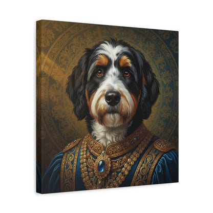 Bernedoodle Renaissance Dog Portrait Canvas Art, Pet Portrait Wall Decor, Animal Lover Gift, Home Decoration, Unique Dog Artwork
