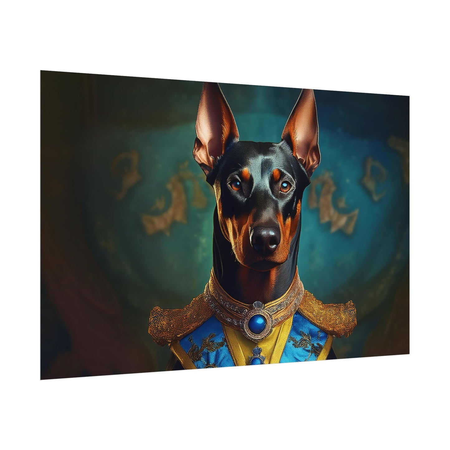 Doberman Pinscher Renaissance  Dog Pet Portrait Print | Wall Art | Wall Print | Dog Art