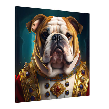 English Bulldog Pet Portrait Renaissance - Canvas, wall art, wall print, dog portrait, dog art