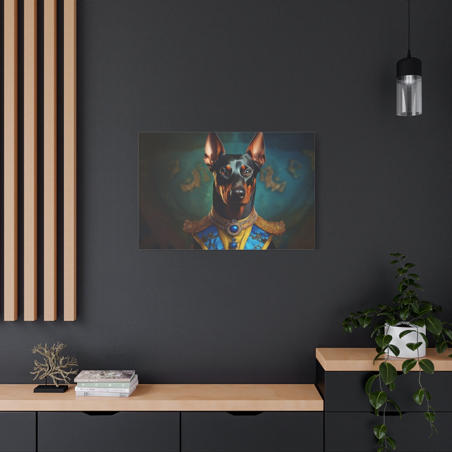 Doberman Pinscher Renaissance Pet Portrait on Canvas | wall art | wall print | Dog Art
