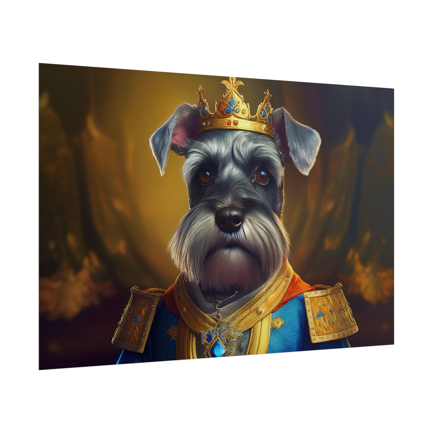 Miniature Schnauzer Dog Renaissance Pet Portrait Art Print | Wall Art | Wall Print