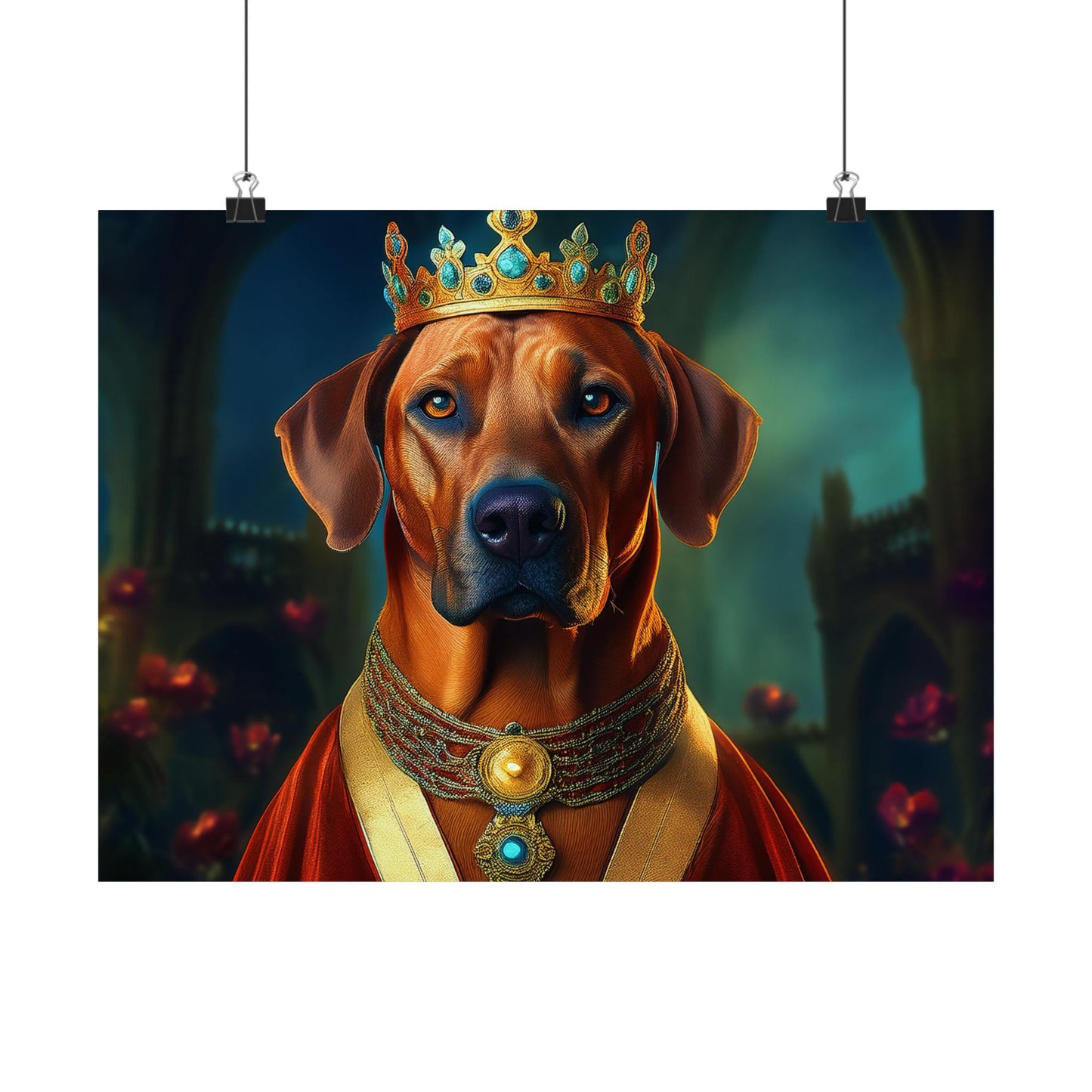 Rhodesian Ridgeback Dog Renaissance Pet Portrait, Rhodesian Ridgeback Art Print,  Animal Lover Art, Wall art, wall print