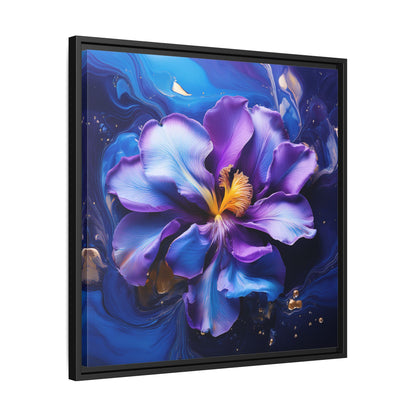 Abstract Iris Floral Square Framed Print - 02