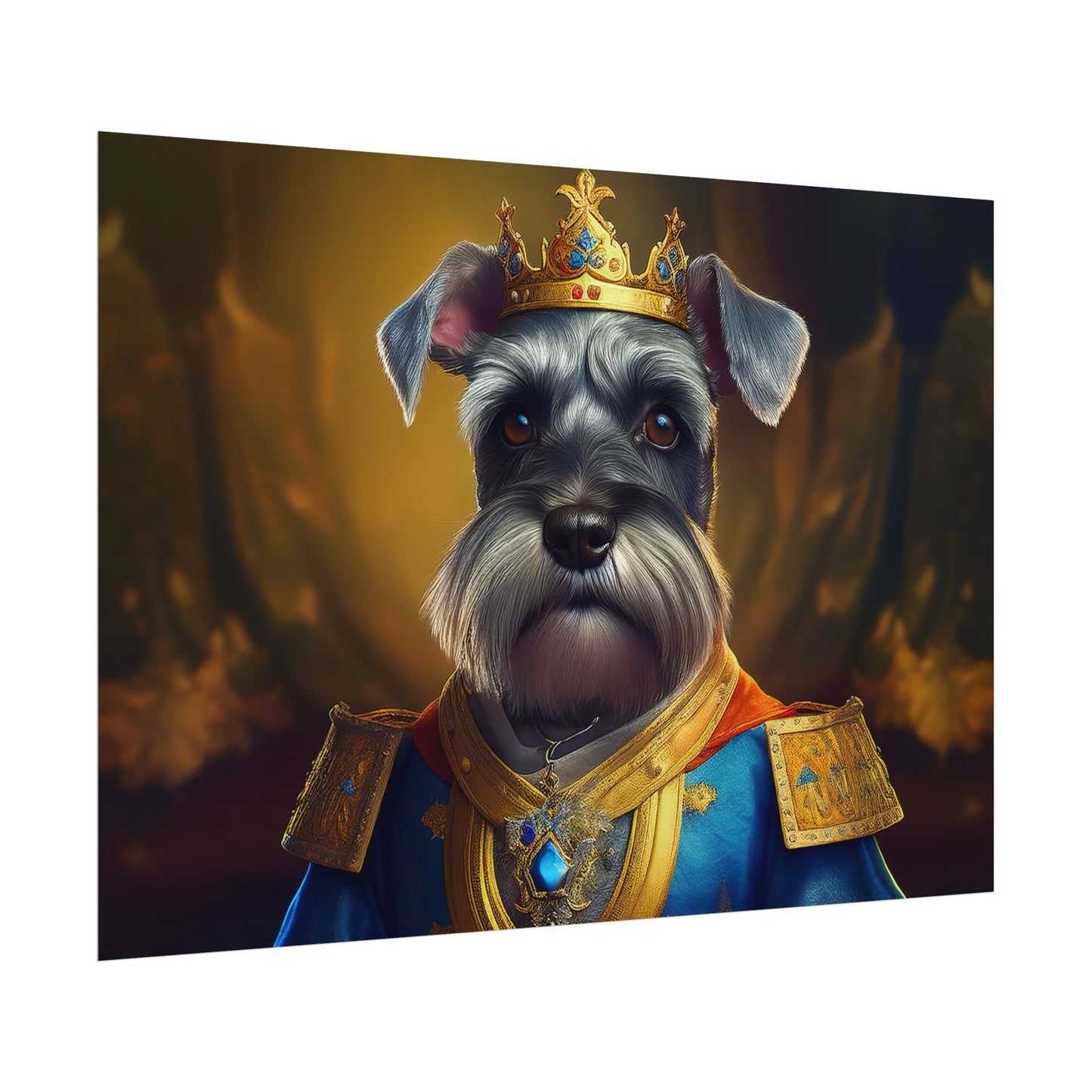 Miniature Schnauzer Dog Renaissance Pet Portrait Art Print | Wall Art | Wall Print