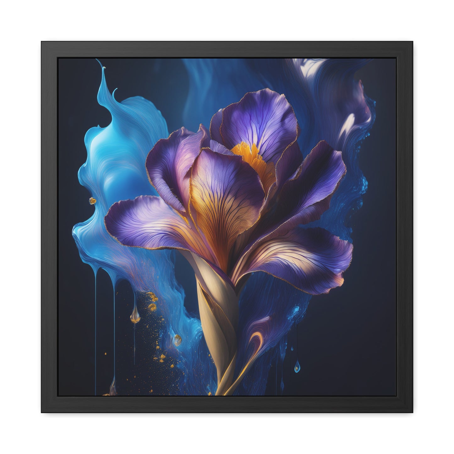 Abstract Floral Iris Square Framed Print | Style 1 | Wall Print | Wall Art