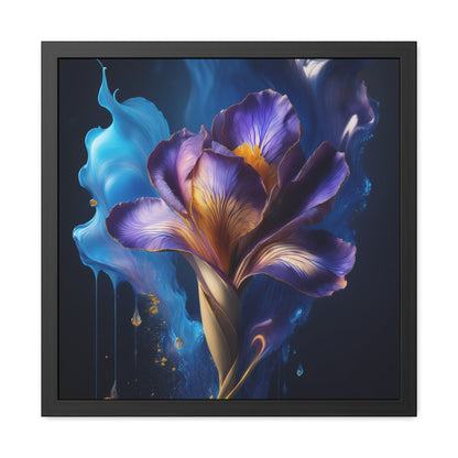 Abstract Floral Iris Square Framed Print | Style 1 | Wall Print | Wall Art