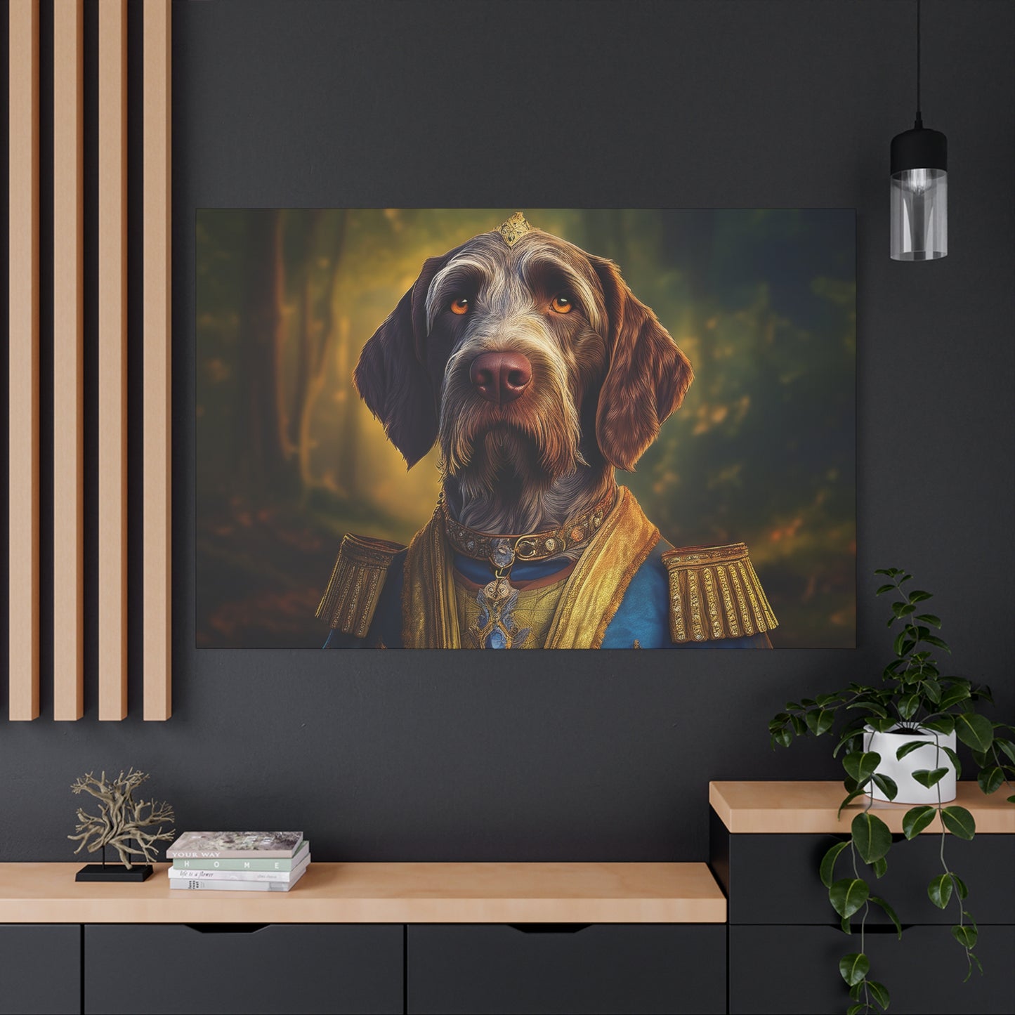German Wirehaired Pointer Dog Pet Portrait Renaissance - Canvas, wall art, wall print, dog portrait, dog art